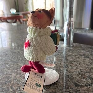 Annalee Festive Mouse in Cream Sweater with Red Heart